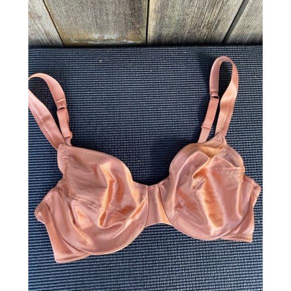VINTAGE VICTORIA SECRET gold label rose gold satin dainty bralette bra size 34C - Picture 4 of 8